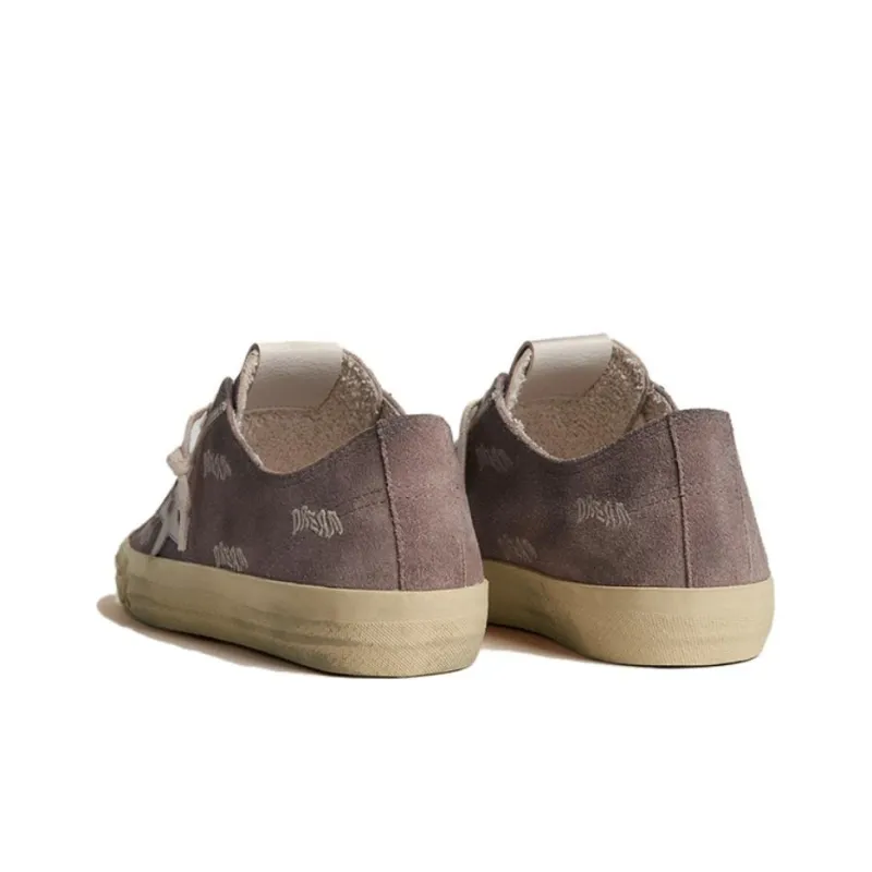 Golden Goose V-Star Casual Single Shoes Women's Gray Brown-2