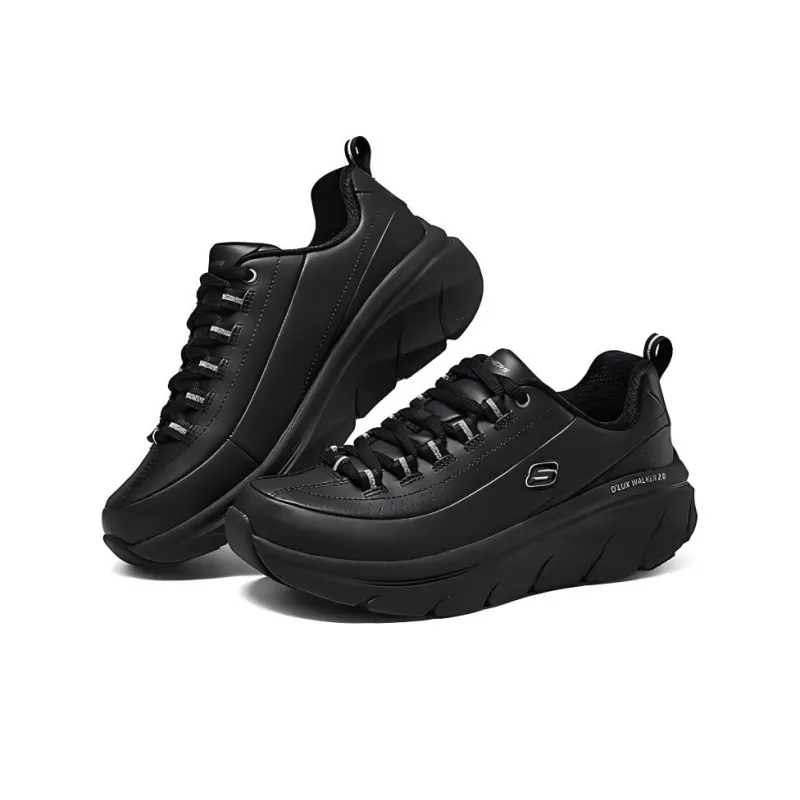 Skechers Breathable Lightweight Low Top Running Shoes Women's Black-3