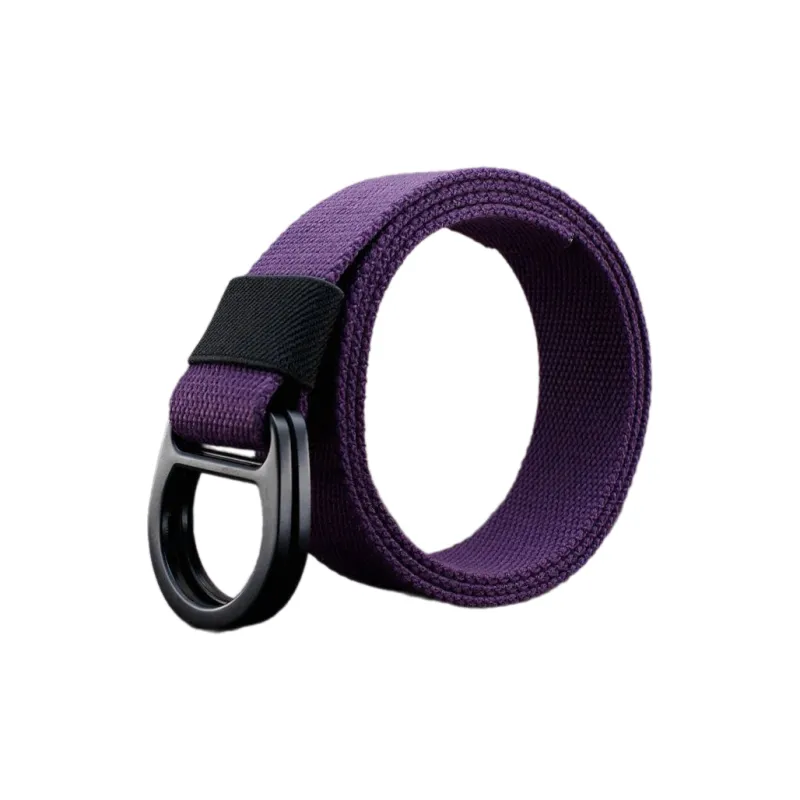 Mulinsen Outdoor Casual Canvas Double Ring Buckle Extended Length Belt Pants Fabric Belt Unisex Width  3.8cm-6