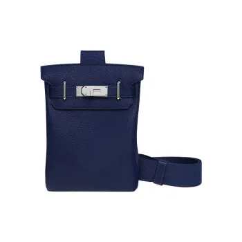 HERMES Hac A Dos Togo Calfskin Crossbody Bag Shoulder Bag Small Size Unisex 73 Bleu Saphir Sapphire Blue