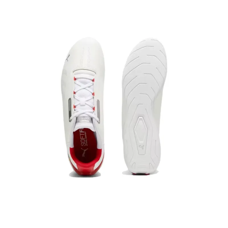 PUMA Scuderia Ferrari Slip Resistant Breathable Low Top Casual Running Shoes Unisex White Red-3
