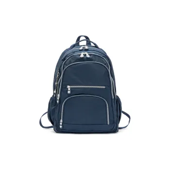 ROBERTA DI CAMERINO Fabric Lightweight Commuter Student Backpack Large Size Unisex Sapphire Blue/Black/Khaki