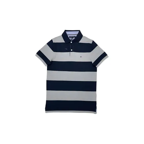 Tommy Hilfiger Polo Shirts Men Black Gray Multicolor