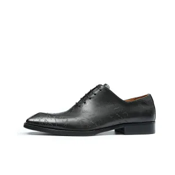 ASTON M.JAZZ Dress Shoes Men Low Top Gray/Yellow Brown