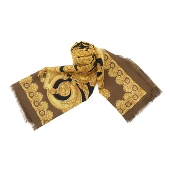 VERSACE Modal Knit Scarves Unisex Black/Gold