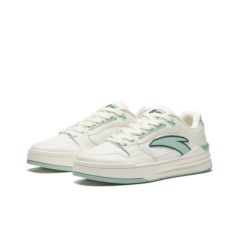 Anta Street Naughty LITE Durable Breathable Low Top Skateboard Shoes Men's White Green-2
