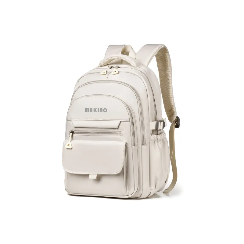 MAKINO Fabric Backpack Medium Size Unisex Black/Gray/Beige/Khaki-12