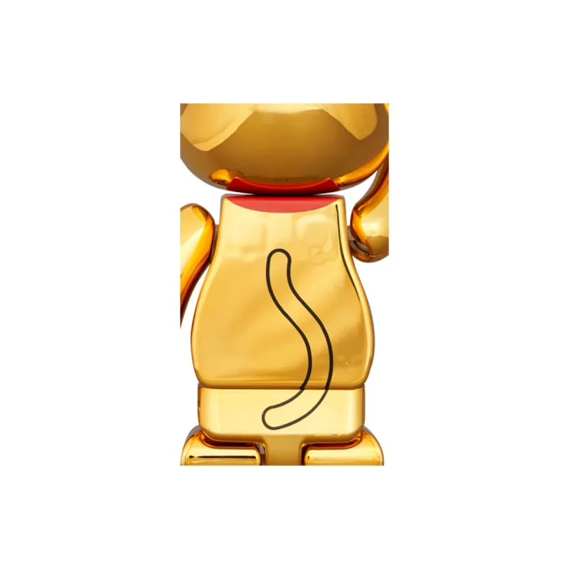 BE@RBRICK 100% 400% Lucky Cat, Attracts Fortune, Electroplated Gold Trendy Figures 7cm/28cm-3