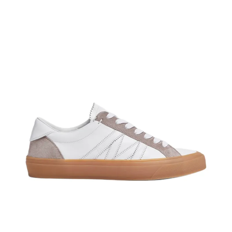 Moncler Monaco M Low Top Skateboard Shoes 3cm Men's White-1