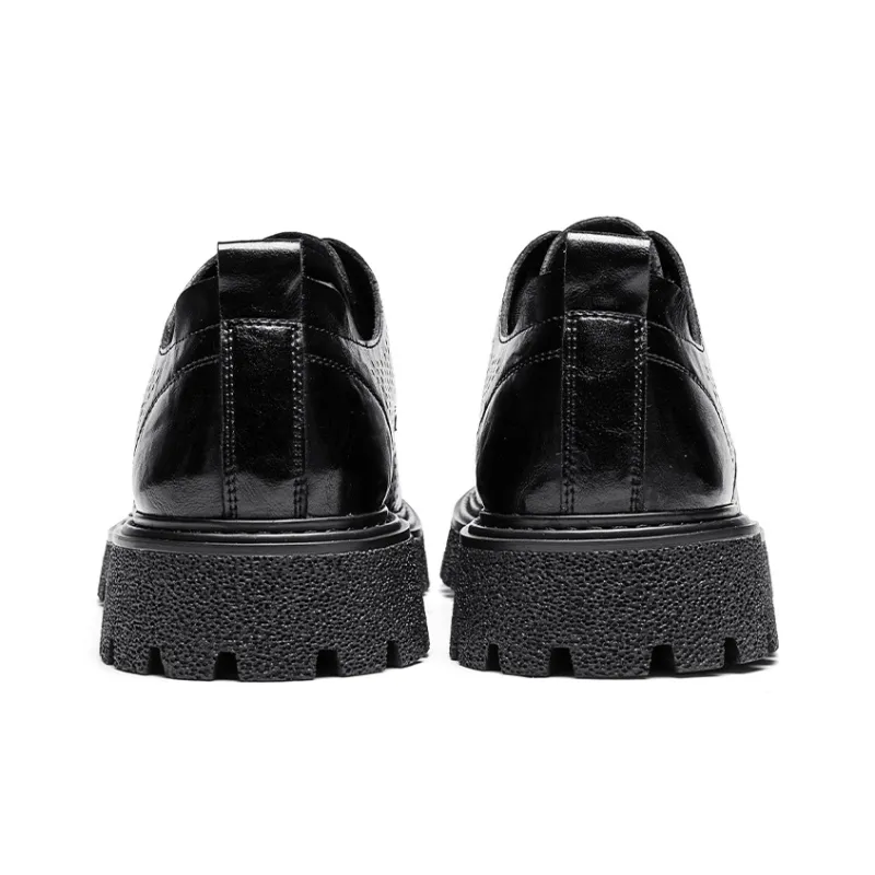 G.N.SHIJIA Dress Shoes Men Low Top Black/Brown-3
