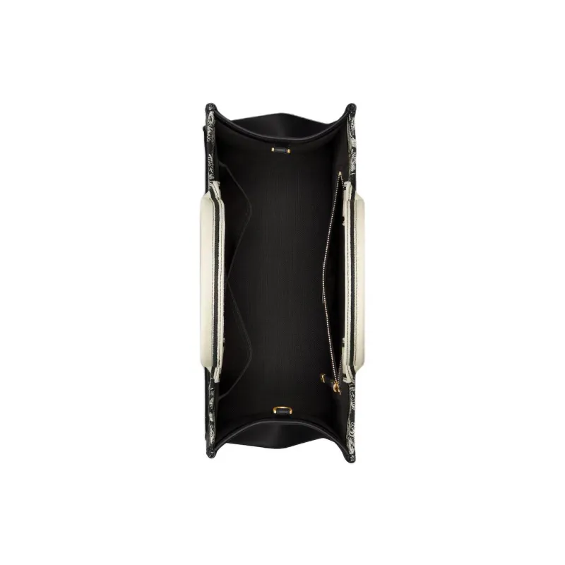 DIOR Calfskin Tote Bag, Shopping Bag, Handbag Medium Size Women's Black-4