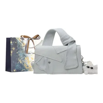 Iman's House Denim Shoulder Bag Women's Denim White/Denim Blue/Black