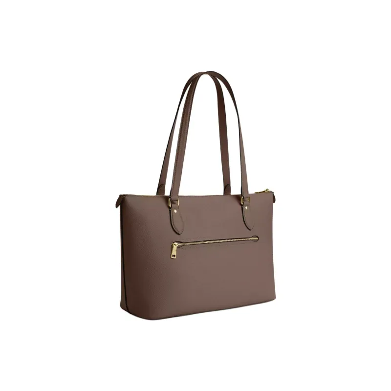 COACH Gallery Recycled Leather Tote Bag Shopping Bag Shoulder Bag Handbag Large Size Women's Dark Stone Color-1