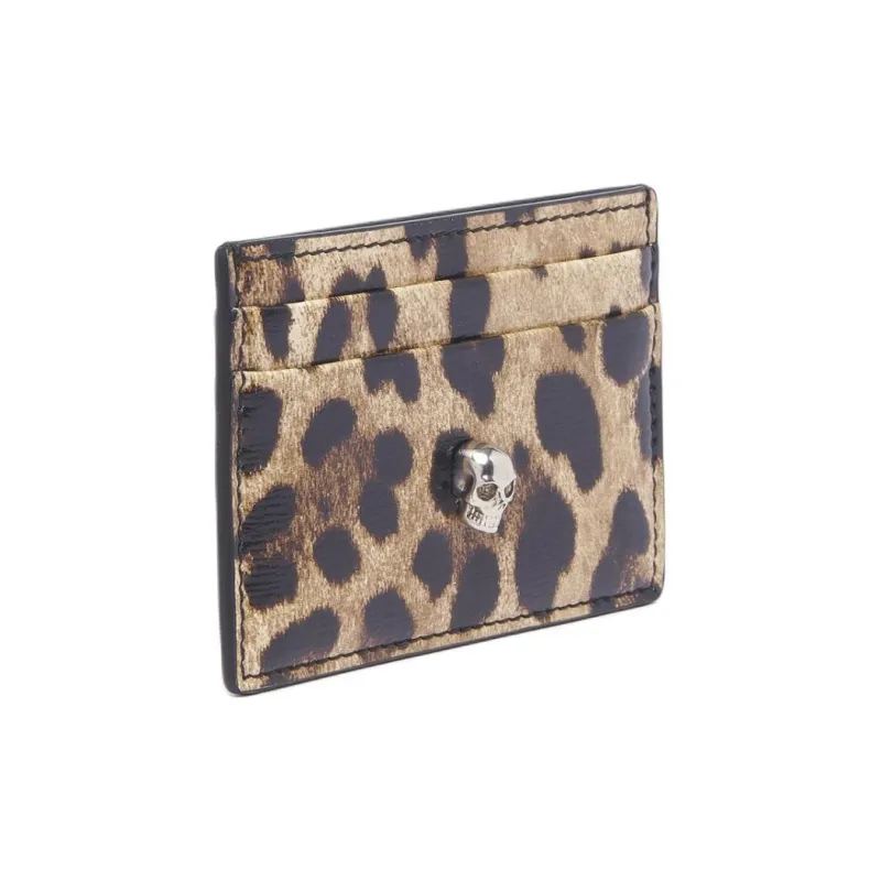 Alexander McQueen Leopard Printed Skull Plaque Card Case-1