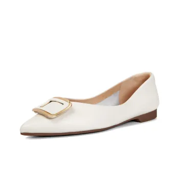 PT'SON Casual Single Shoes Flat Women's Ecru