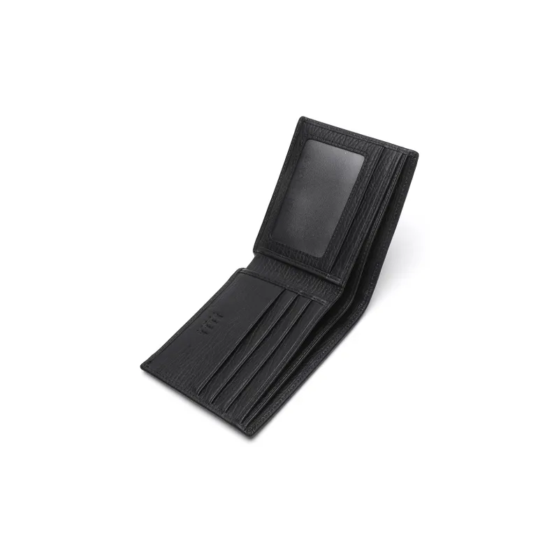 ELLE HOMME Top Grain Cow Leather Wallets Small Size Men's Black-5