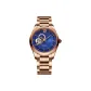 Rose Gold Case Blue Dial Rose Gold Steel Band