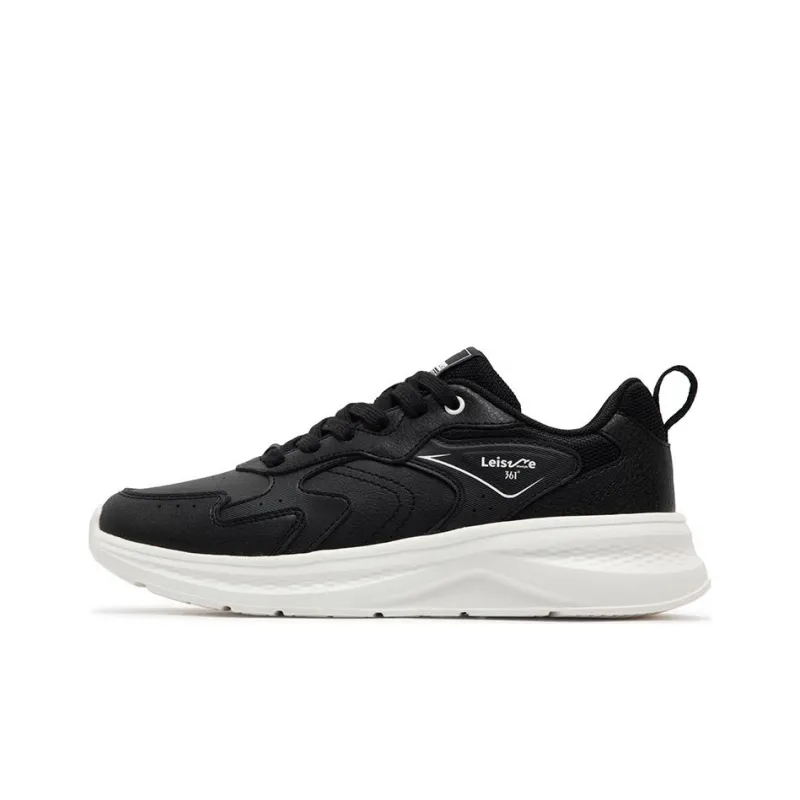 361° Cushioning Lightweight Low Top Casual Running Shoes Women's Black White-0