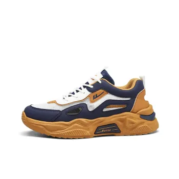 Warrior Cushioning Anti Slip Wear Resistant Breathable Lightweight Rebound Low Top Casual Shoes Men's Navy Khaki