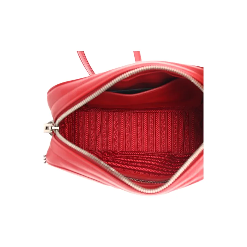 PRADA Calfskin Camera Bags Crossbody Bag Shoulder Bag Women's Red-3