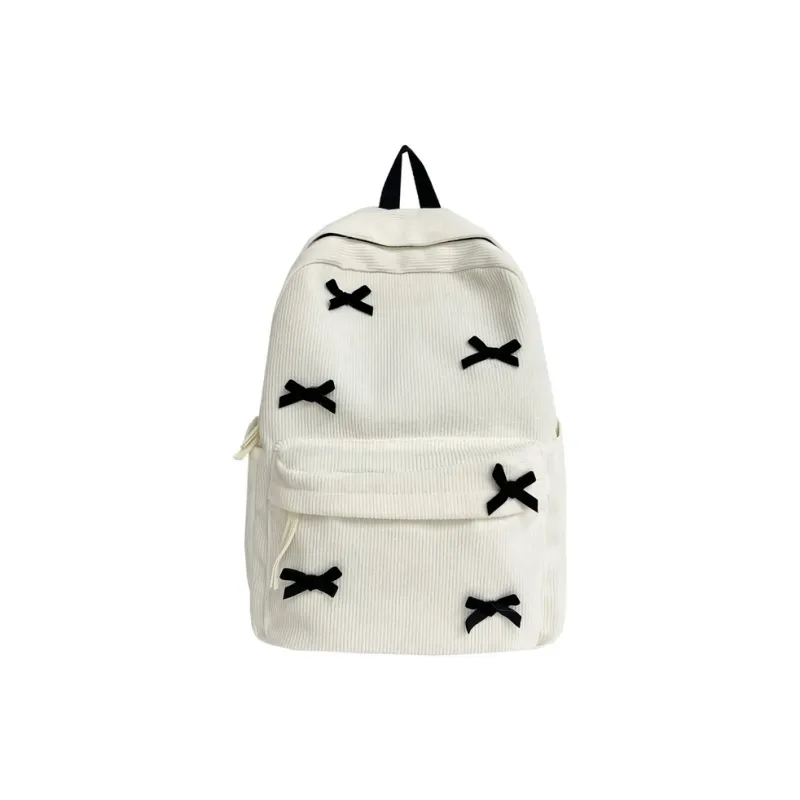Dusen Kangaroo Nylon Backpack Women's White/Black-11