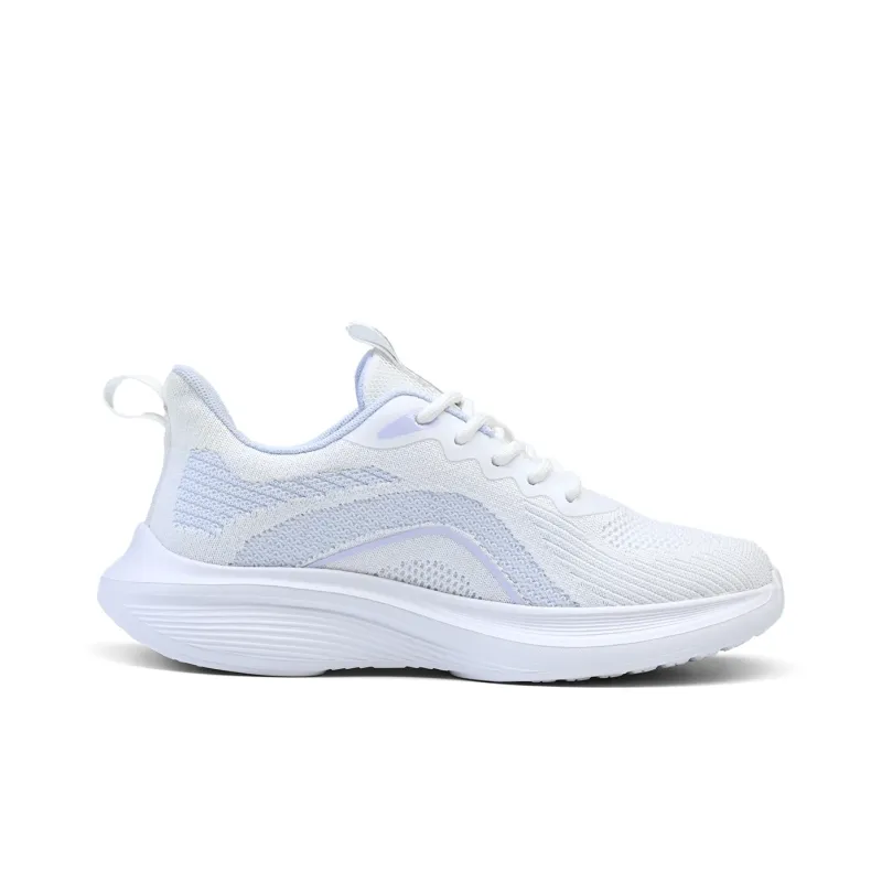 DEERWAY Cushioning Coverage Rebound Height Increasing Lightweight Breathable Low Top Running Shoes Women's White Purple-1