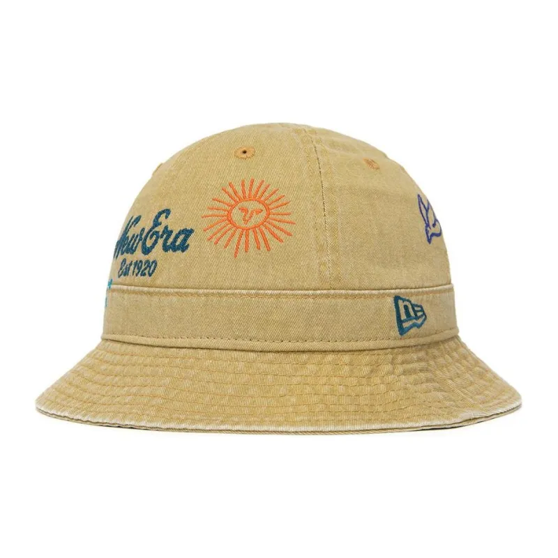 New Era Cotton Polyester Bucket Hats Unisex Brown-1