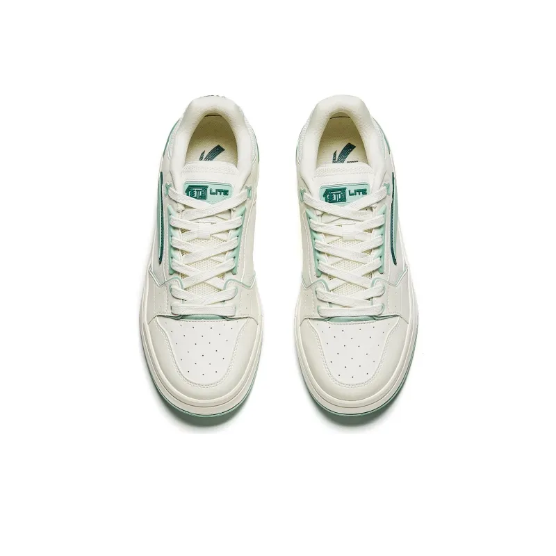 Anta Street Naughty LITE Durable Breathable Low Top Skateboard Shoes Men's White Green-3