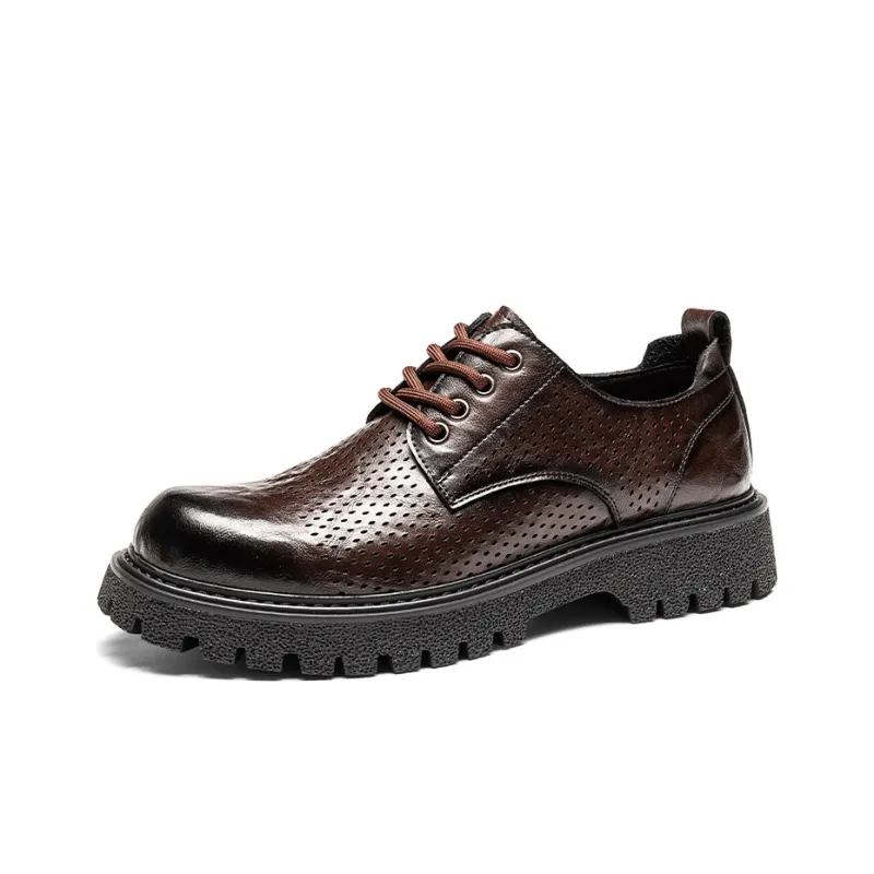 G.N.SHIJIA Dress Shoes Men Low Top Black/Brown-11