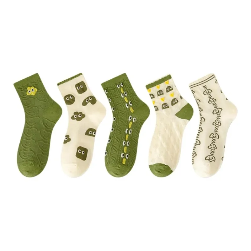 MIIOW Mid Calf Socks Women's 5 Pack-5