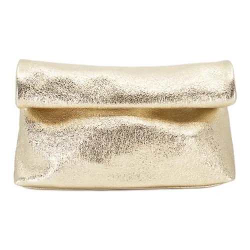 STUDIO AMELIA Sheep Nappa Leather Clutch Women's Gold