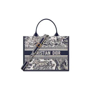 DIOR BookTote Calfskin Tote Bag, Shopping Bag, Handbag Medium Size Women's Blue