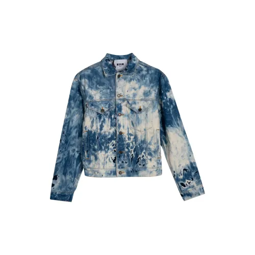 MSGM Denim Jackets Men Blue