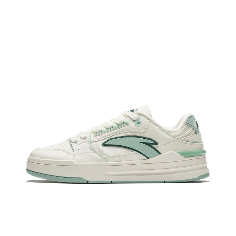 Anta Street Naughty LITE Durable Breathable Low Top Skateboard Shoes Men's White Green-0