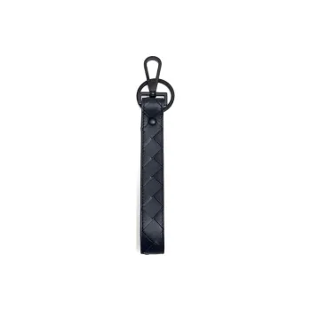 Bottega Veneta Cow Leather Keychains Unisex Black