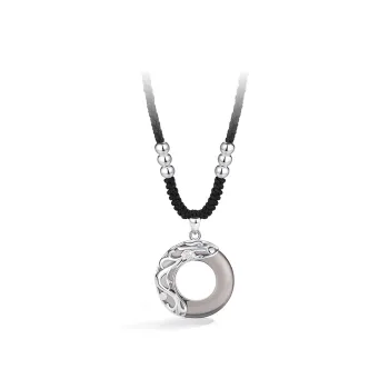 Eoro Obsidian S925 Silver Necklace Men's