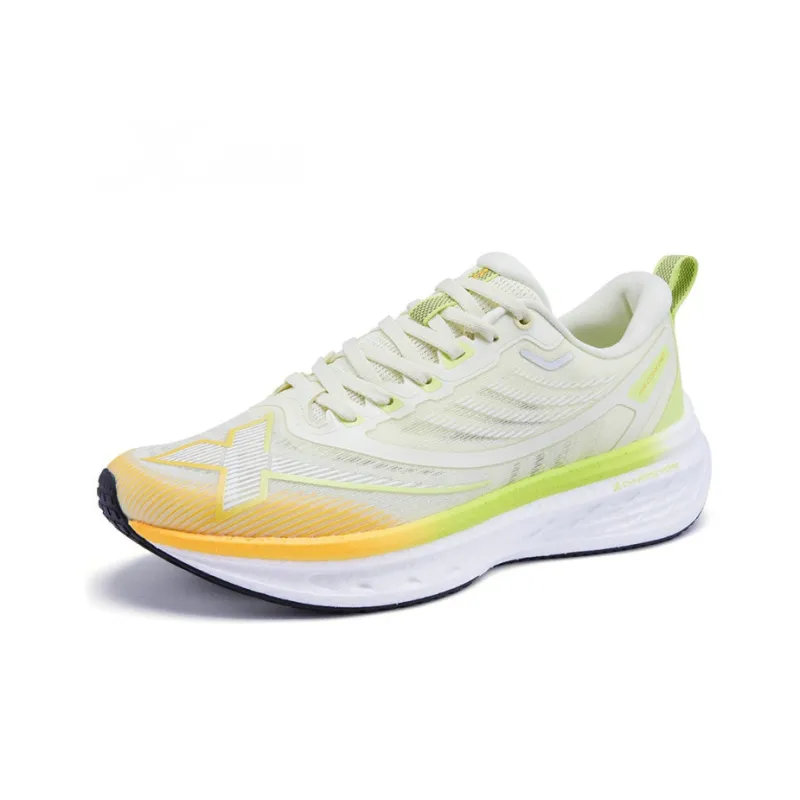 XTEP Five point Speed 2.0 Running Shoes Men Low Top Light Jasmine/Electric Pink Green-1