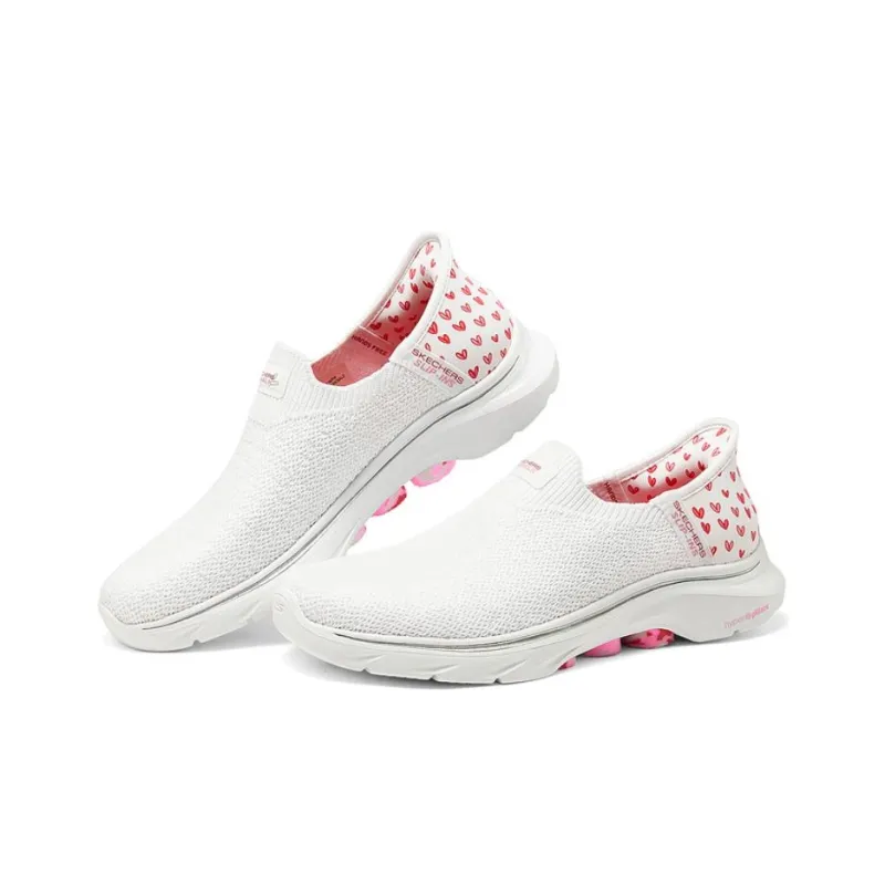 Skechers WOMEN'S GO WALK Slip Resistant Breathable Lightweight Rebound Low Top Casual Shoes Women's White Pink-3