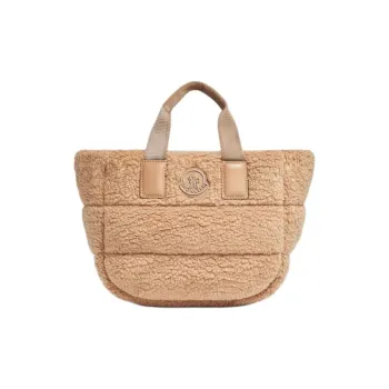 Moncler Quilting Teddy Fleece Shoulder Bag, Crossbody Bag, Handbag Mini Women's Beige & White