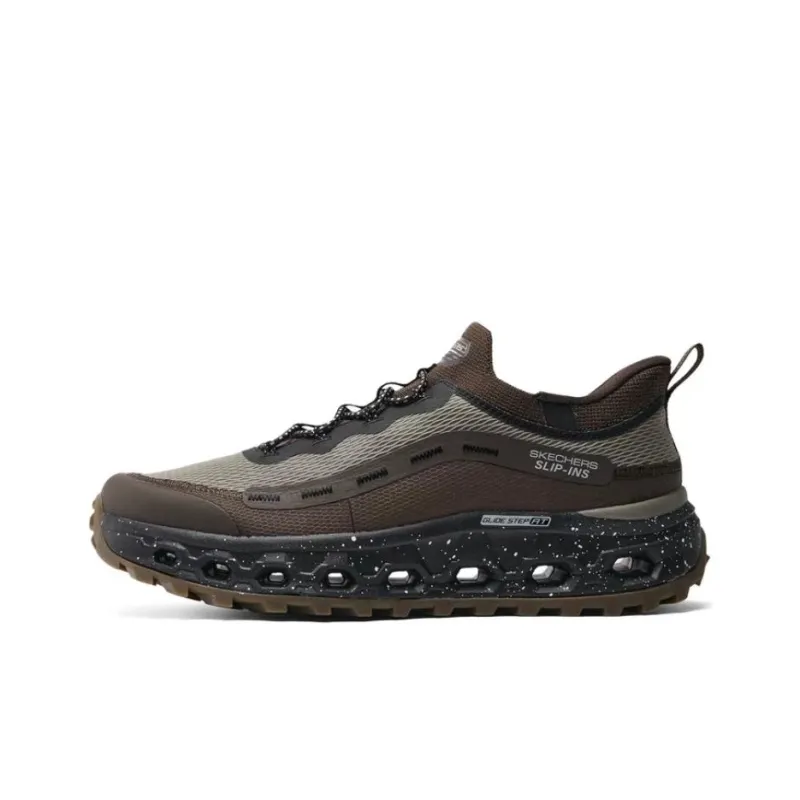 Skechers OUTDOOR Breathable Height Increasing Low Top Casual Shoes Men's Brown Black-0