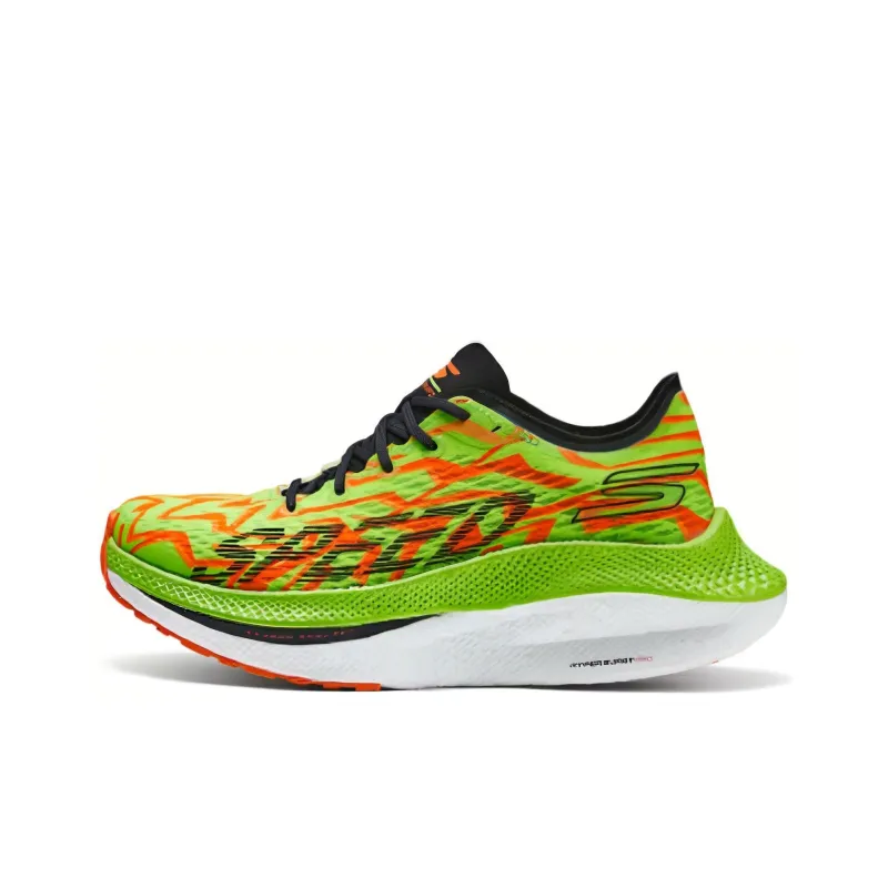 Skechers Cushioning Wear Resistant Low Top Running Shoes Women's Red Green Black-0