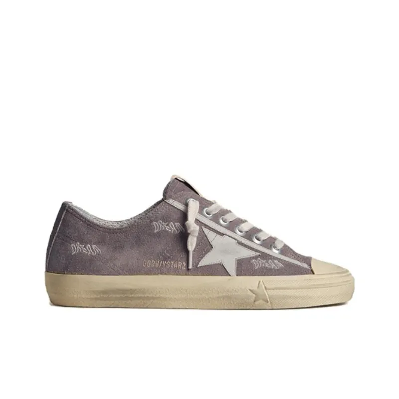 Golden Goose V-Star Casual Single Shoes Women's Gray Brown-1