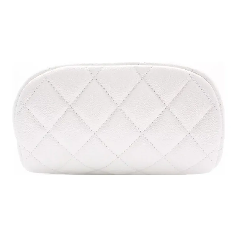 CHANEL Shiny Calfskin Backpack Women's White-3