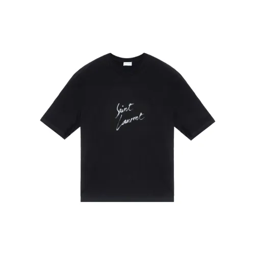 SAINT LAURENT Signature Logo-Print Cotton T-shirt 