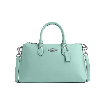 COACH Leather Shoulder Bag Crossbody Bag Handbag Large Size Women's Pale Blue