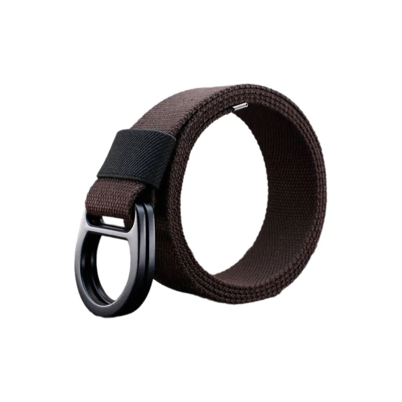 Mulinsen Outdoor Casual Canvas Double Ring Buckle Extended Length Belt Pants Fabric Belt Unisex Width  3.8cm-2