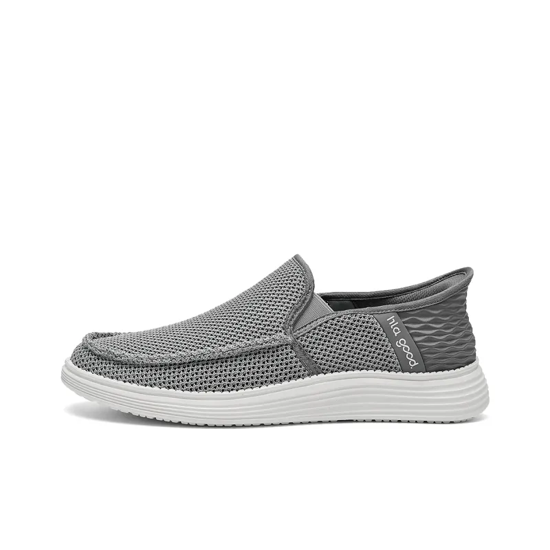 HLA Slip on Breathable Comfortable Mesh Flyknit Platform Mid Age Casual Shoes Men's-7