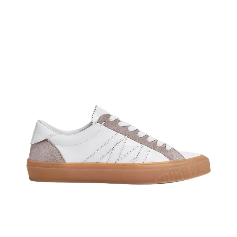 Moncler Monaco Low Top Skateboard Shoes 3cm Women's White-1