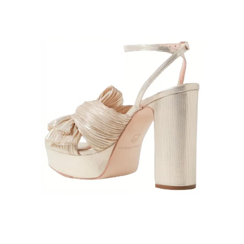 Loeffler Randall Natalia 115mm Plissé-lamé Sandals-2