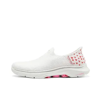 Skechers WOMEN'S GO WALK Slip-Resistant Breathable Lightweight Rebound Low-Top Casual Shoes Women's White Pink